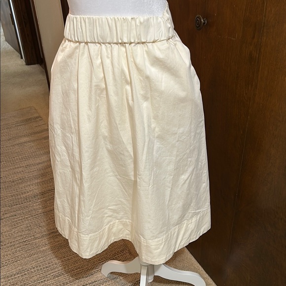 EVERLANE WOMENS TWO POCKRT NOIROHIO VINTAGE CREAM ORGANIC COTTON SKIRT SZ 00 - Picture 1 of 11
